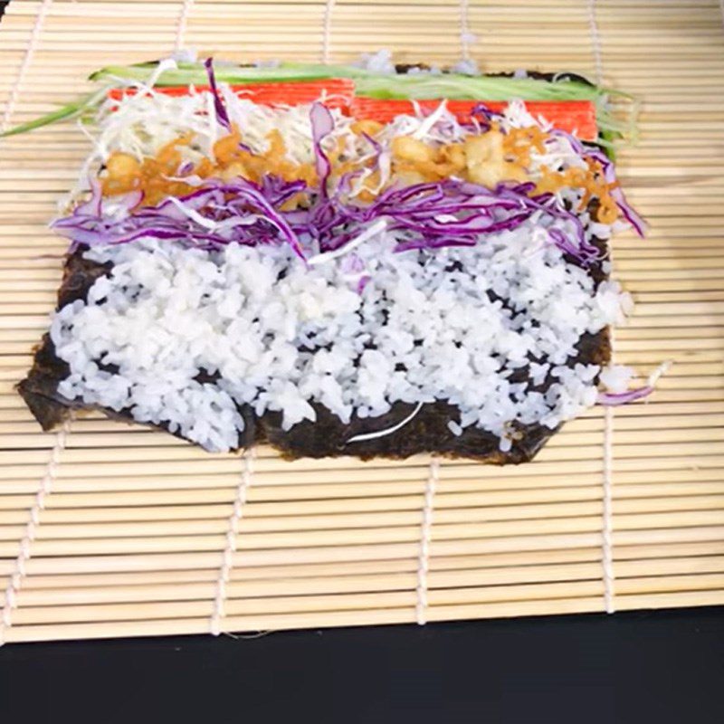 Step 4 Rolling Sushi crab stick