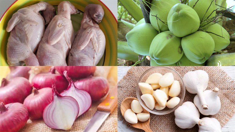 Ingredients for coconut roasted quails