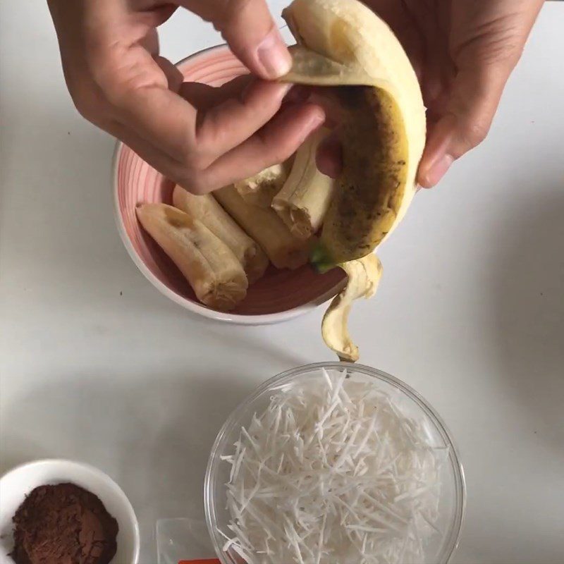 Step 1 Mash the bananas Banana Oatmeal Coconut Cake using a rice cooker