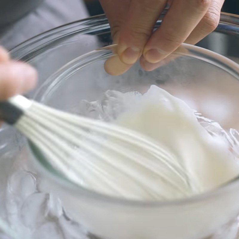 Step 6 Whipping cream cheese for the watermelon mousse cake