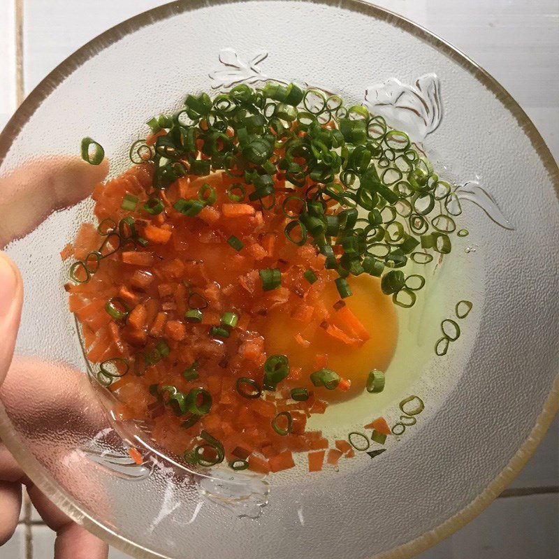 Step 2 Beating Eggs Fried Carrot Eggs