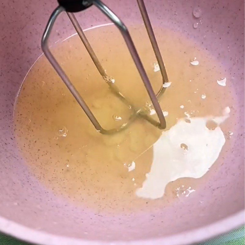 Step 2 Whisking Eggs Banh Bo (Recipe shared from Tiktok Cooking with TasteVN)