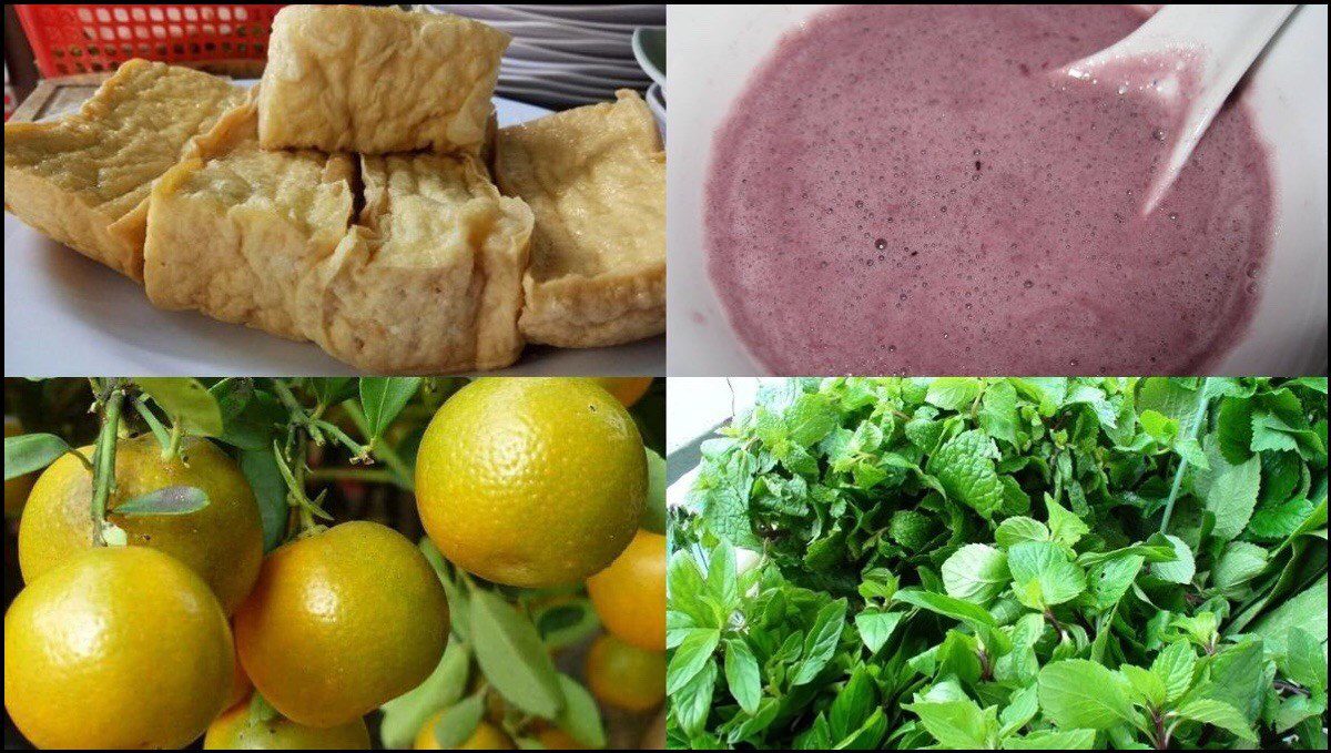 Ingredients for crispy fried tofu with shrimp paste