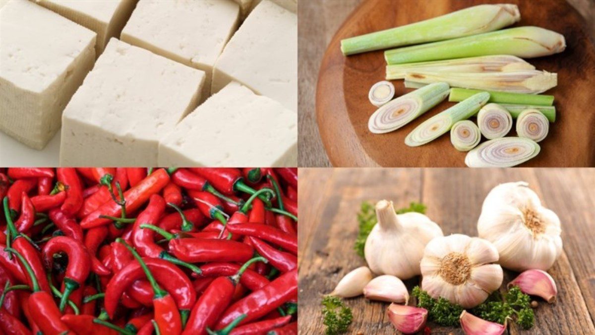 Ingredients for the dish Fried Tofu with Lemongrass and Chili