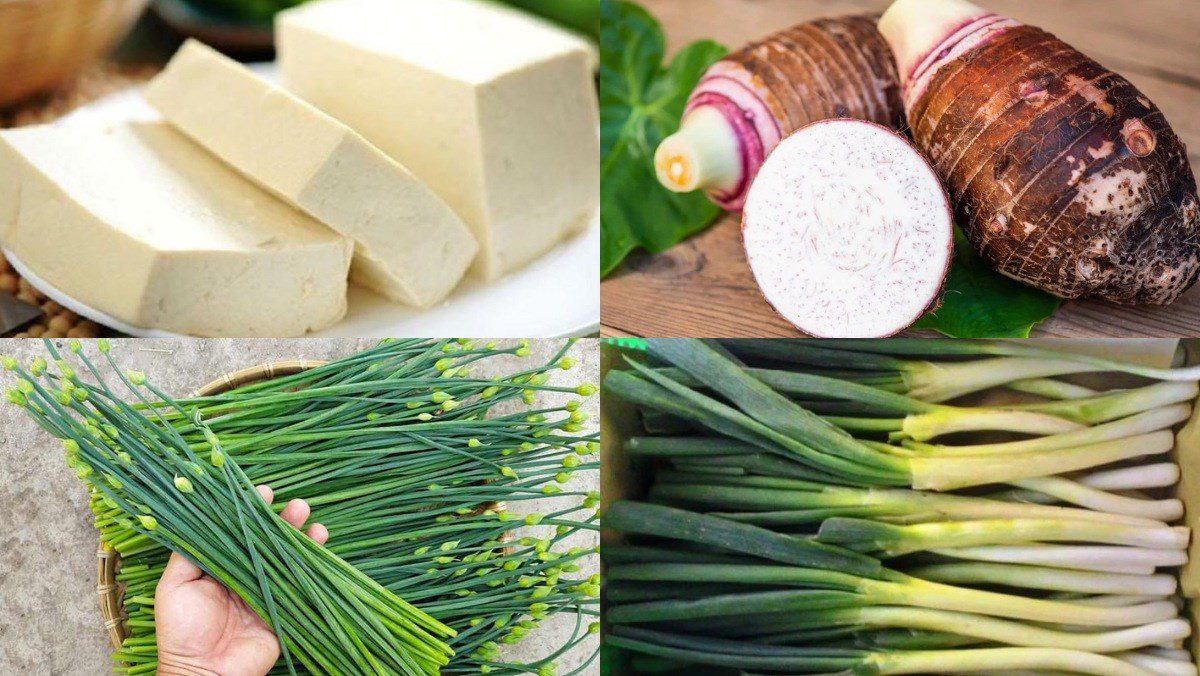 Ingredients for the dish on how to make steamed taro roll tofu