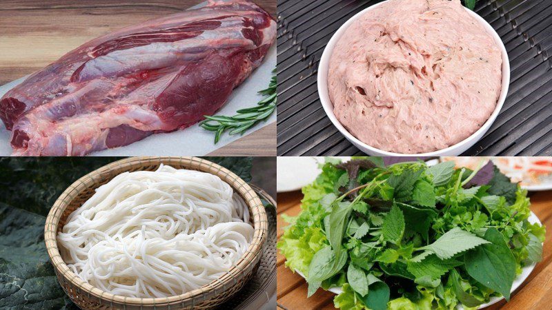 Ingredients for beef noodle dish