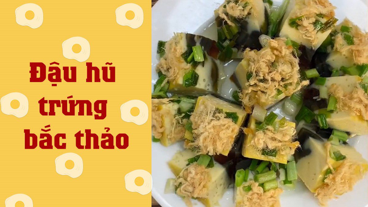 Herbal egg tofu (Recipe shared from TikTok Cooking with TasteVN)