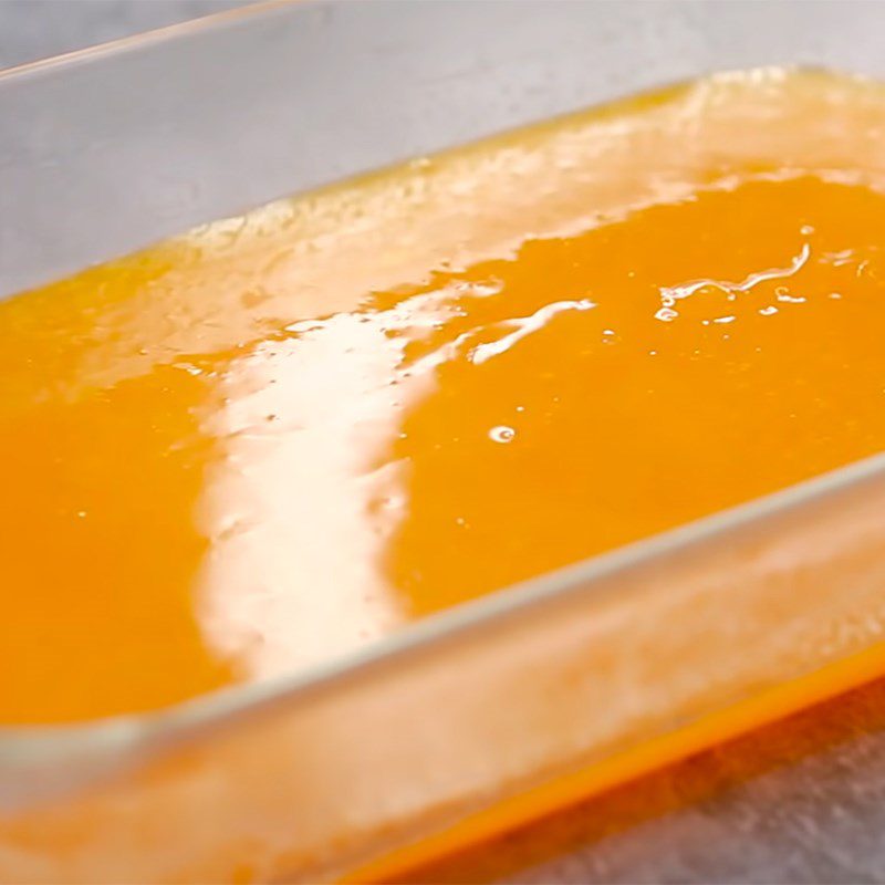 Step 2 Pour the jelly mixture Orange coconut jelly