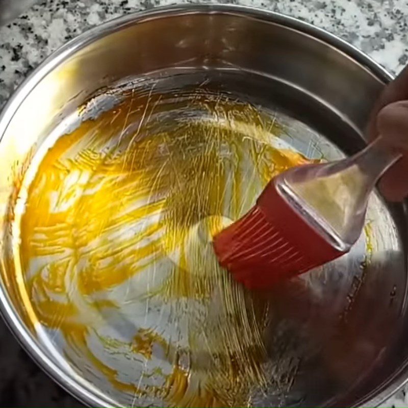 Step 3 Pour into the mold to make the cake Salted egg cake