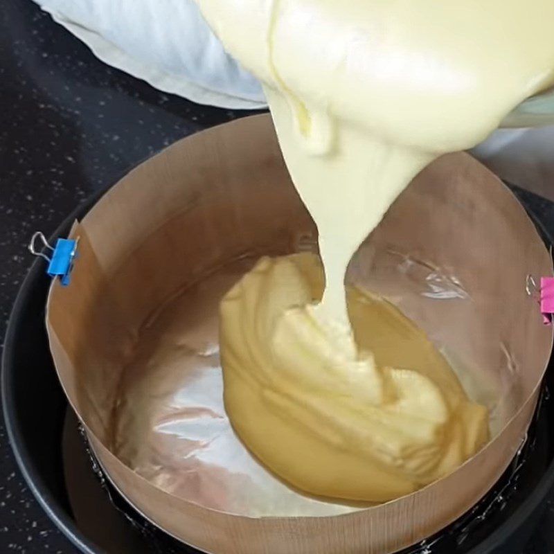 Step 8 Pour into the mold, bake the cake Pineapple cheesecake