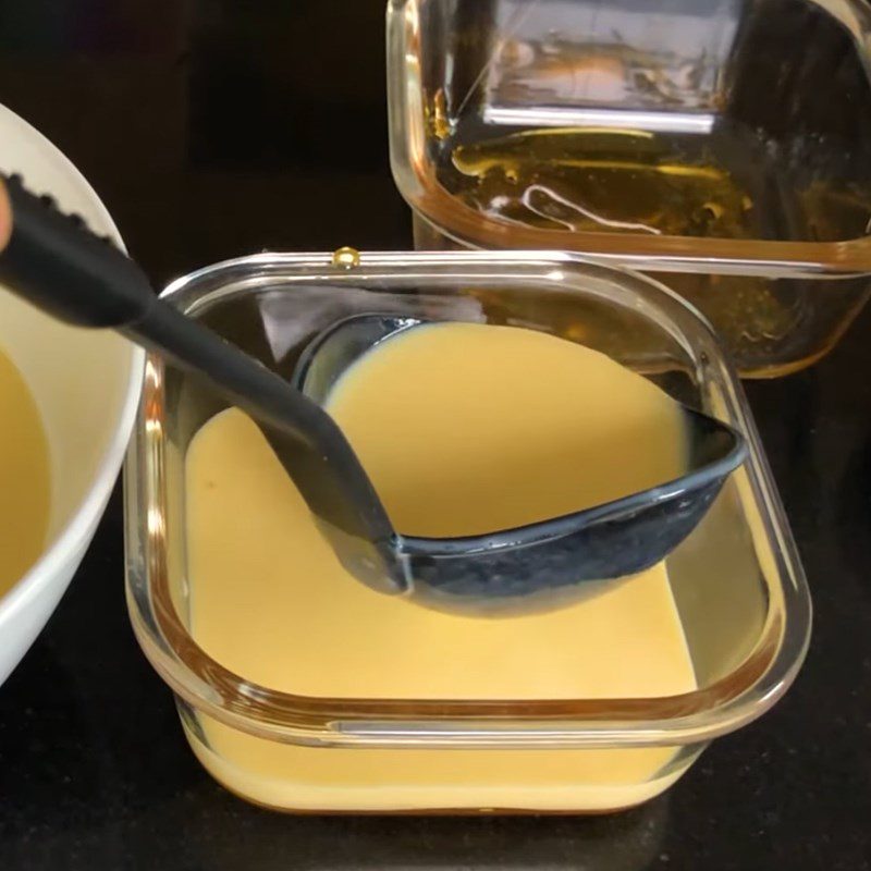 Step 4 Pouring and Baking Flan Cake using an air fryer