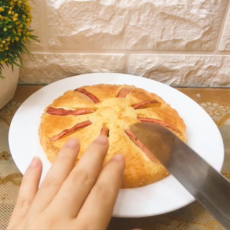 Step 4 Pouring the batter and baking the cake Yogurt apple sponge cake using an air fryer