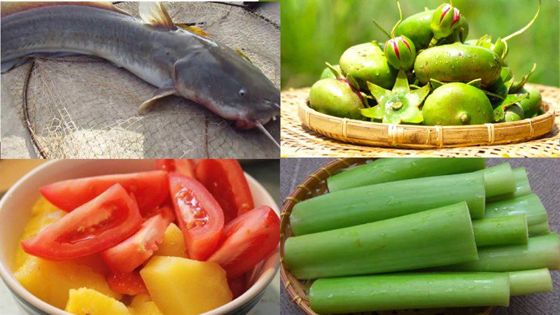 Ingredients for sour fish stew