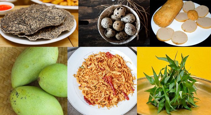 Ingredients for mixed bánh đa, bánh đa salad