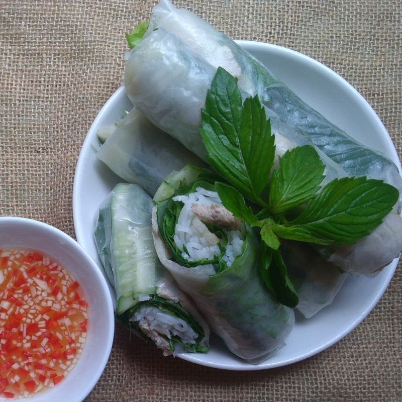 Step 4 Final Product Boiled Pork Rice Paper Rolls