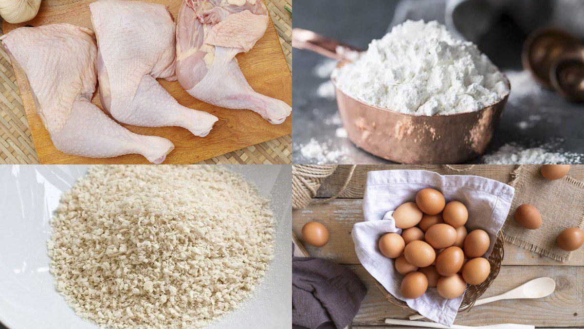 Ingredients for crispy fried chicken thighs