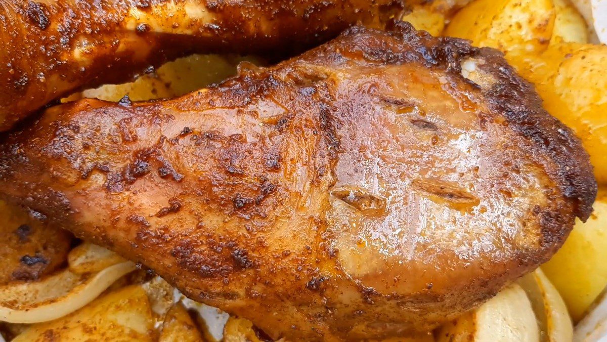 Five-spice roasted turkey leg