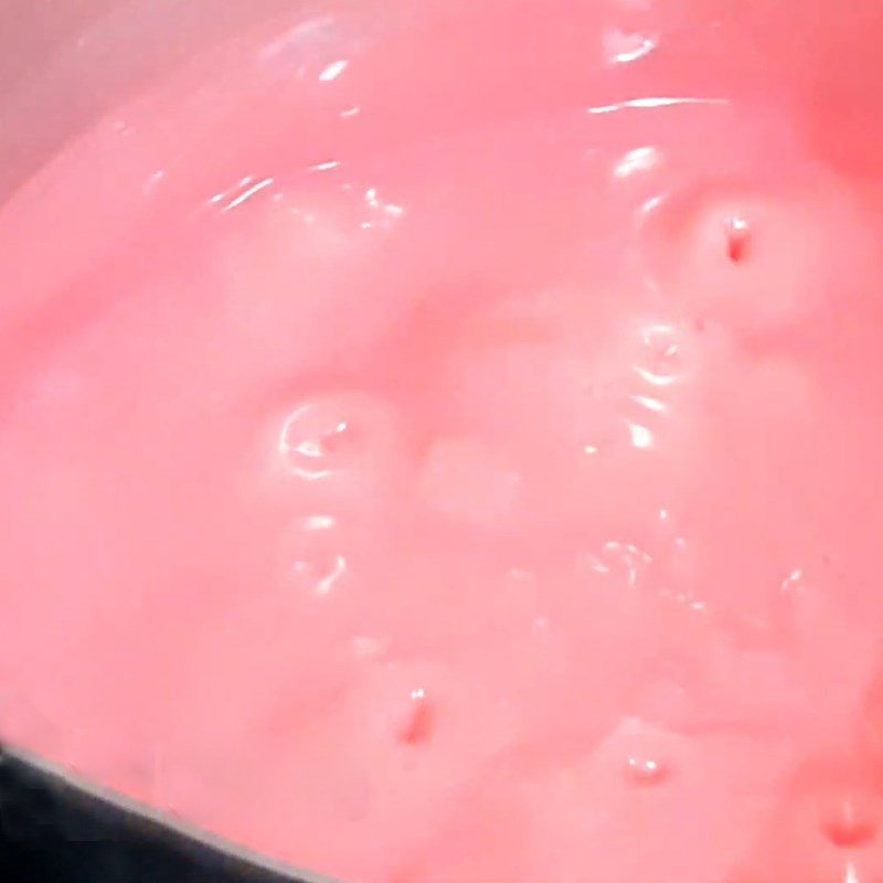 Step 1 Heat the mixture for Rose Mousse