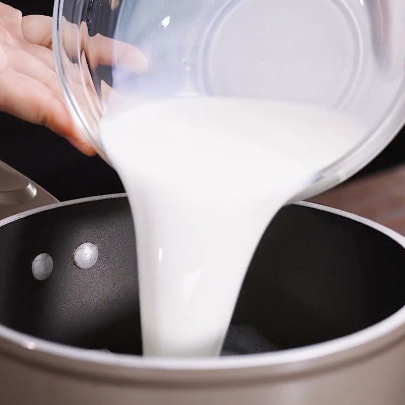 Step 2 Boil fresh milk Cream cheese using blender
