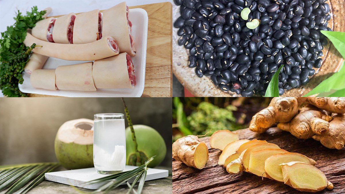 Ingredients for the dish of braised oxtail with black beans