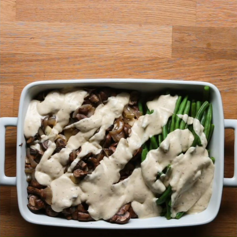 Step 4 Baking Green Beans with Shiitake Mushrooms