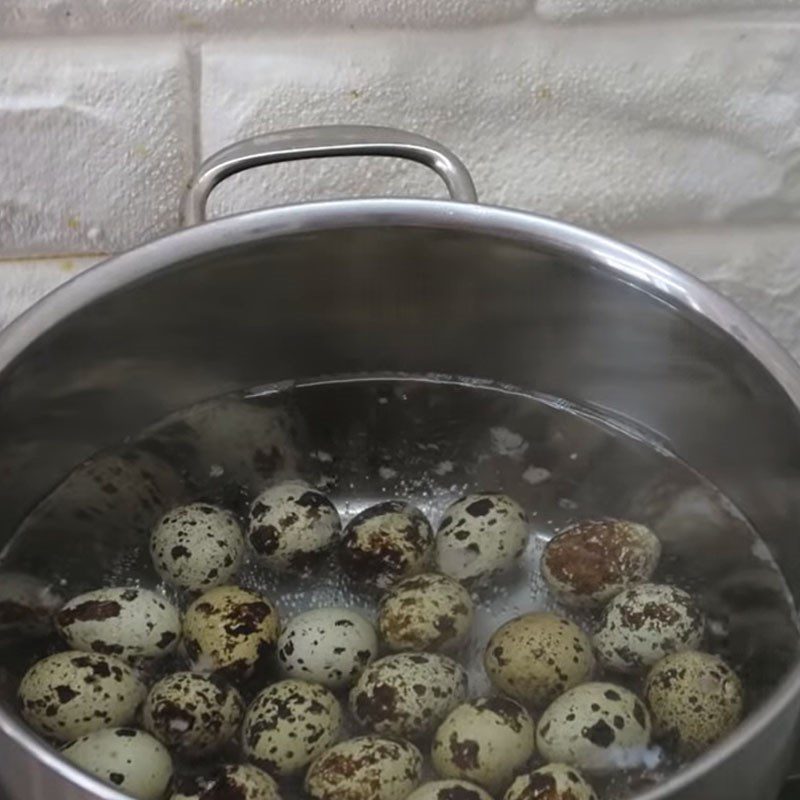 Step 4 Boil eggs Crab mushroom soup