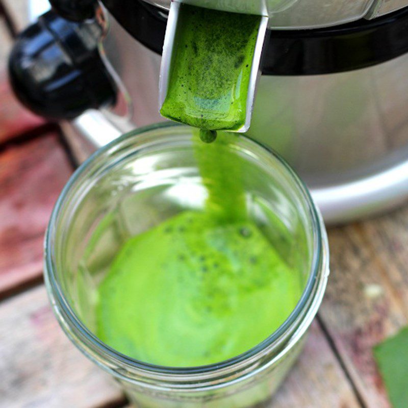 Step 2 Juicing Celery and Apples for Celery Apple Honey Juice