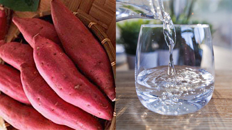 Ingredients for the dish 2 ways to steam sweet potatoes in the microwave