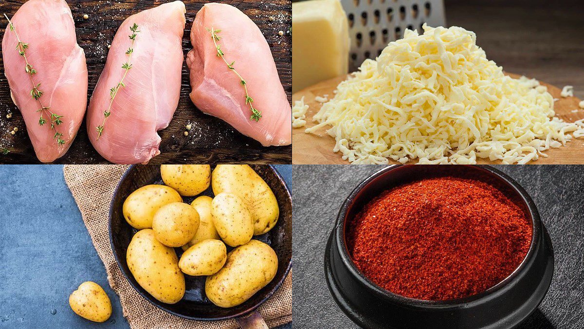 Ingredients for spicy cheese chicken dish