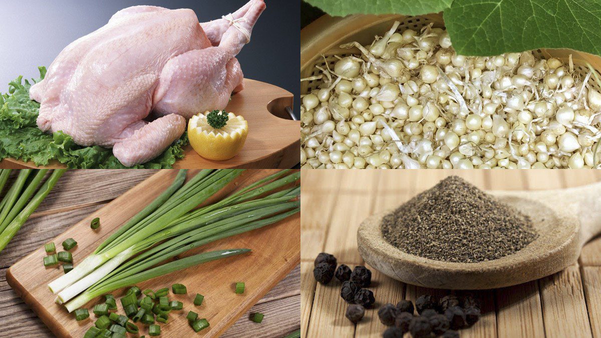 Ingredients for braised chicken with shallots