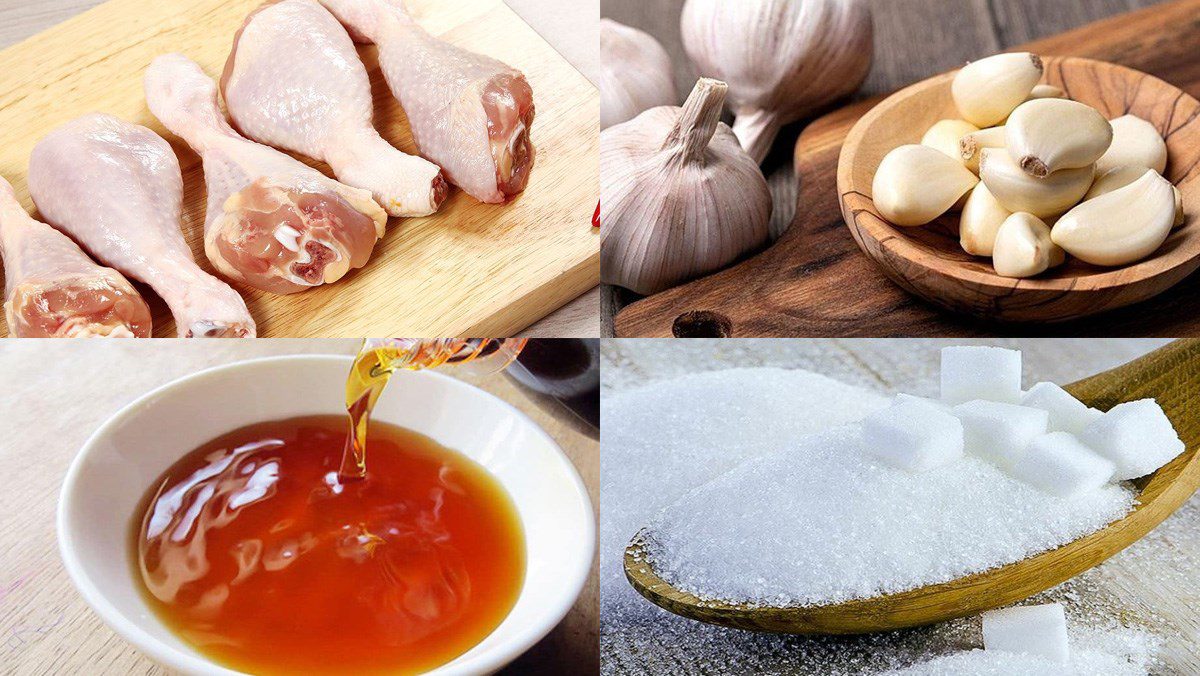 Ingredients for the dish chicken thigh simmered in fish sauce