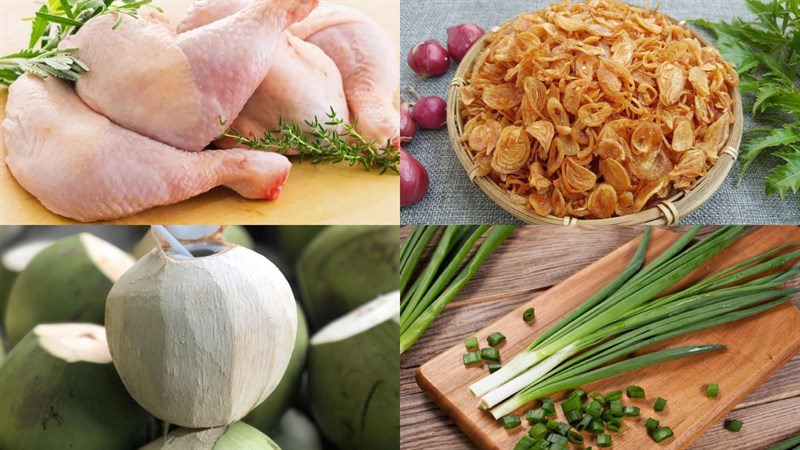 Ingredients for braised chicken with onion