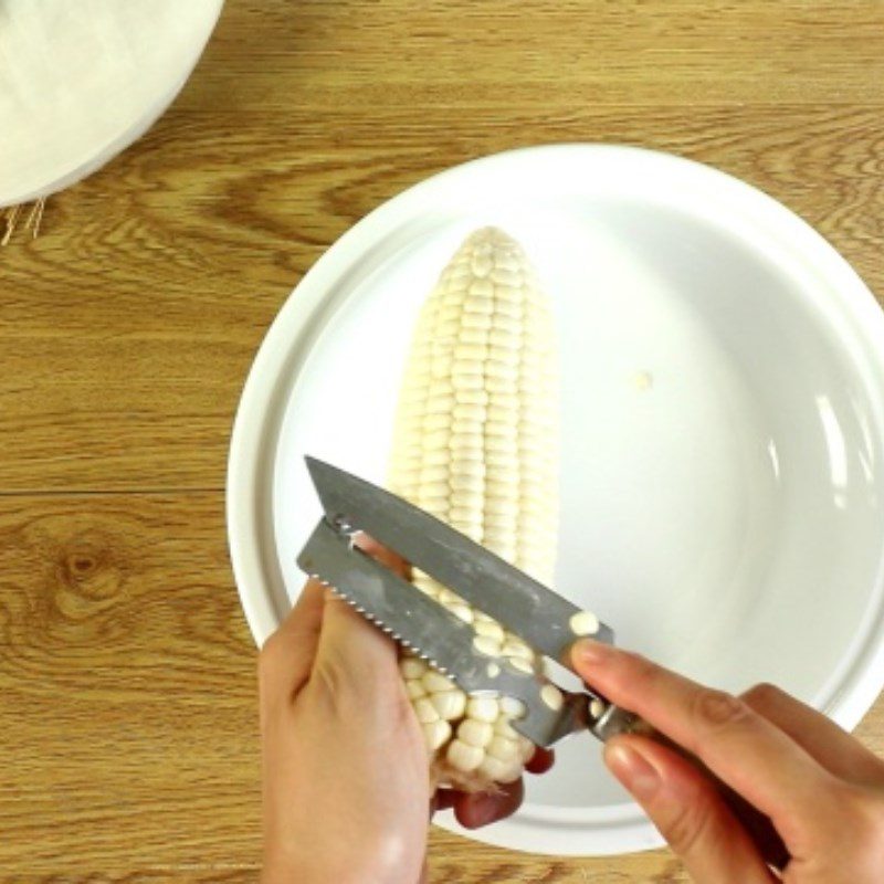 Step 1 Mash the corn for Corn Spring Rolls