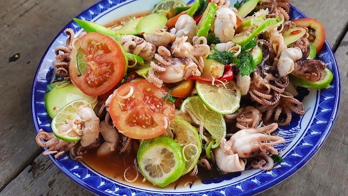 Thai Style Octopus Salad with Lime and Chili