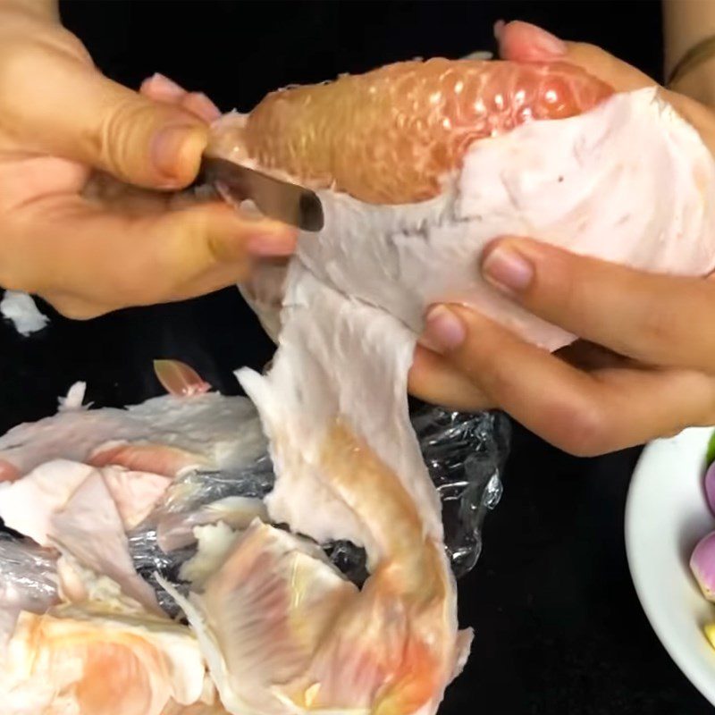 Step 1 Prepare and peel the grapefruit for Grapefruit Salad with Shrimp and Meat