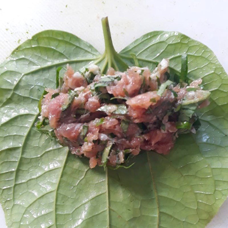 Step 2 Wrapping the betel leaves Betel leaf rolls using an air fryer