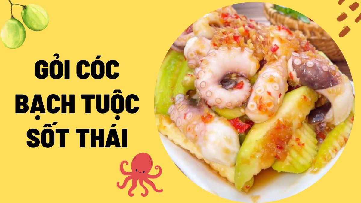 Green Mango Salad with Octopus and Thai Sauce (Recipe shared from Tiktok Cooking with TasteVN)