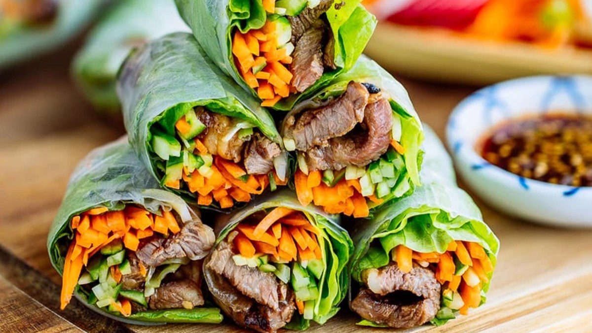 Grilled Beef Spring Rolls