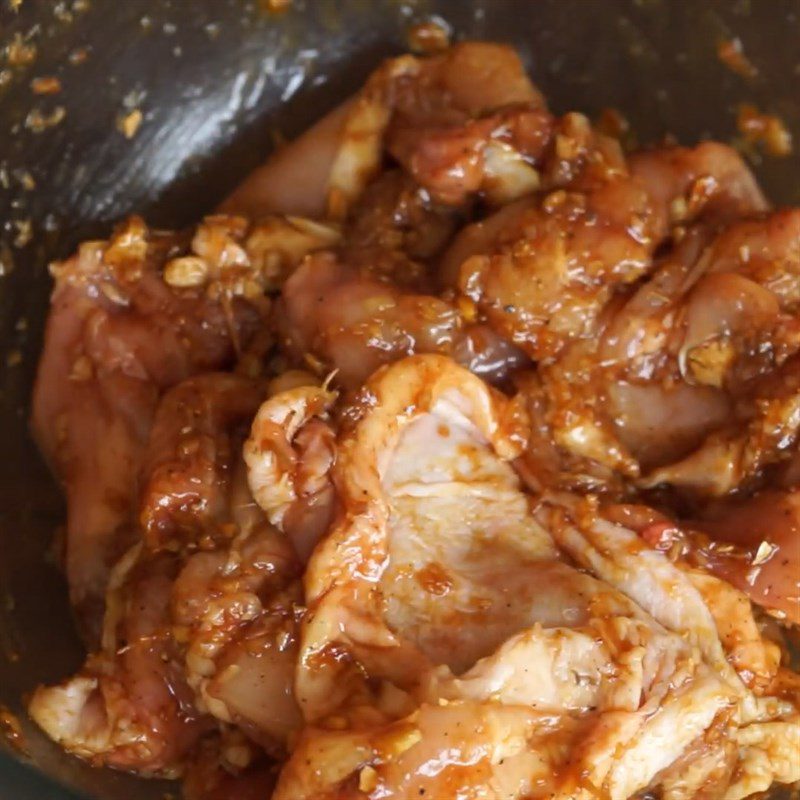 Step 3 Marinating the chicken for Grilled Chicken Spring Rolls