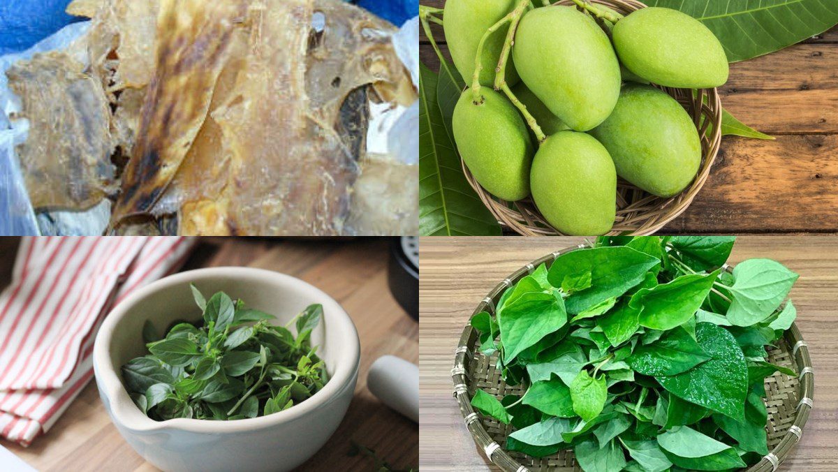 Ingredients for fish skin salad