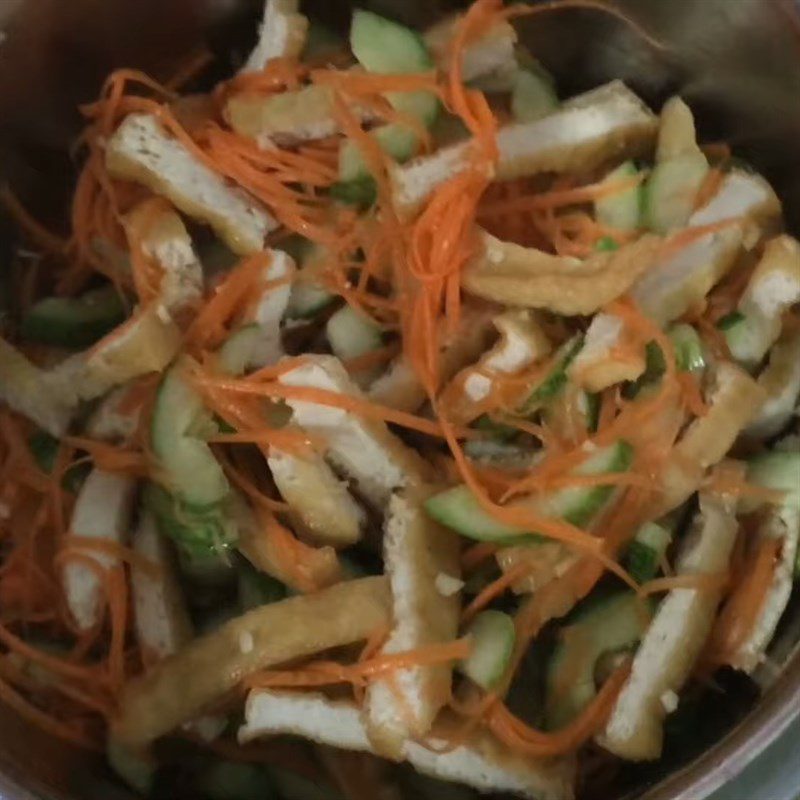 Step 4 Mixing Salad Cucumber Tofu Salad