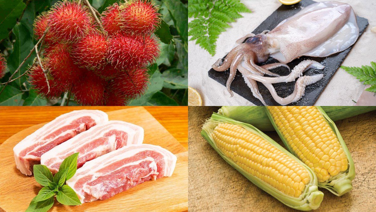 Ingredients for Chôm Chôm salad