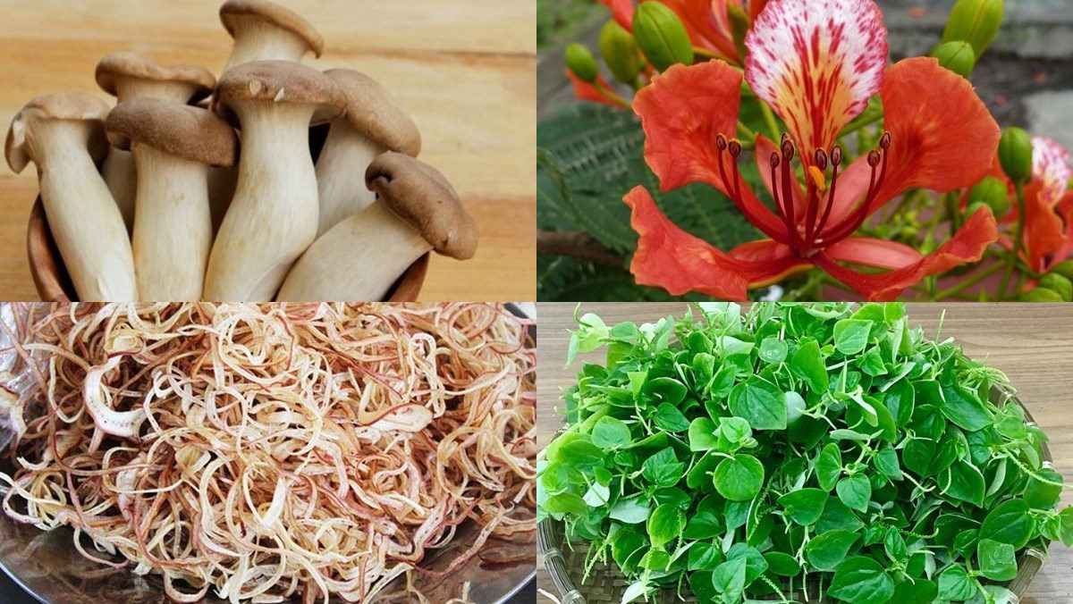 Ingredients for making chicken thigh mushroom salad