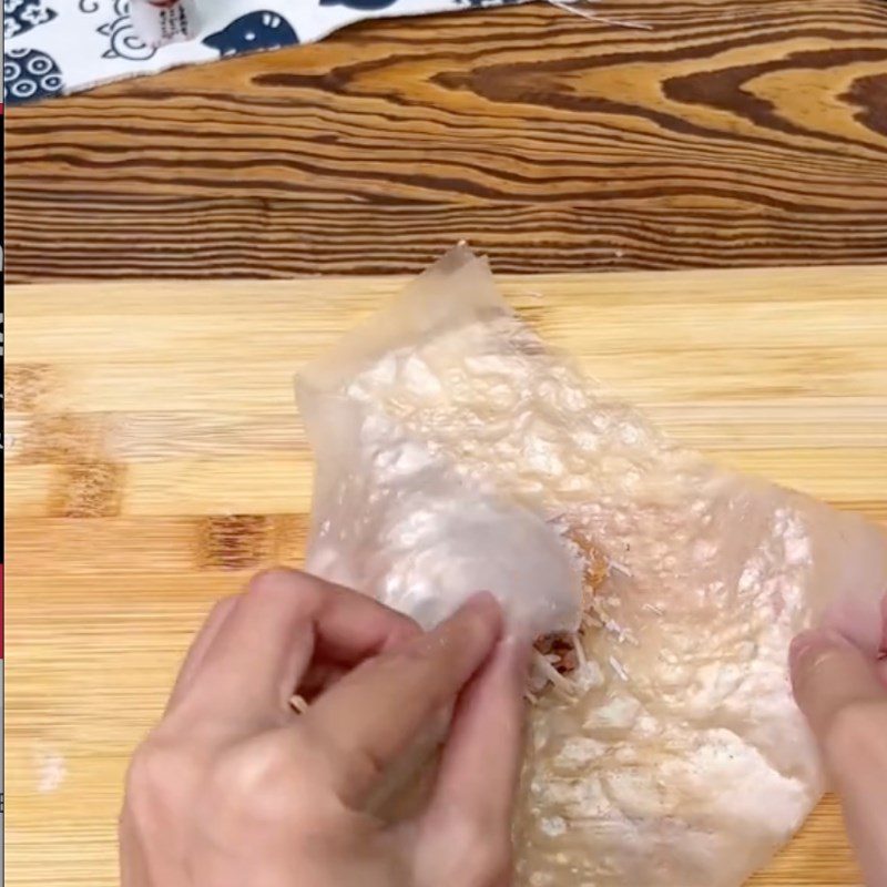 Step 3 Wrapping spring rolls Crab spring rolls (recipe from tiktok Cooking with TasteVN)