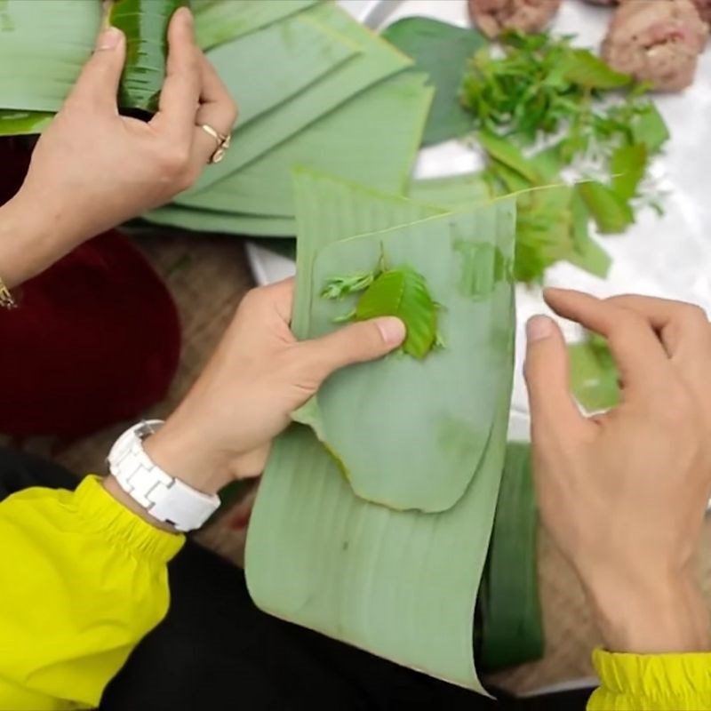 Step 4 Wrapping Nem Thanh Hoa Grilled Nem