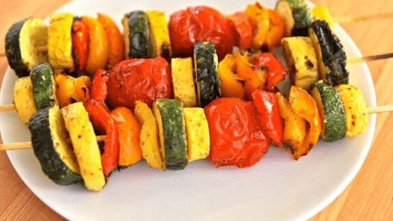 Grilled vegetable skewers