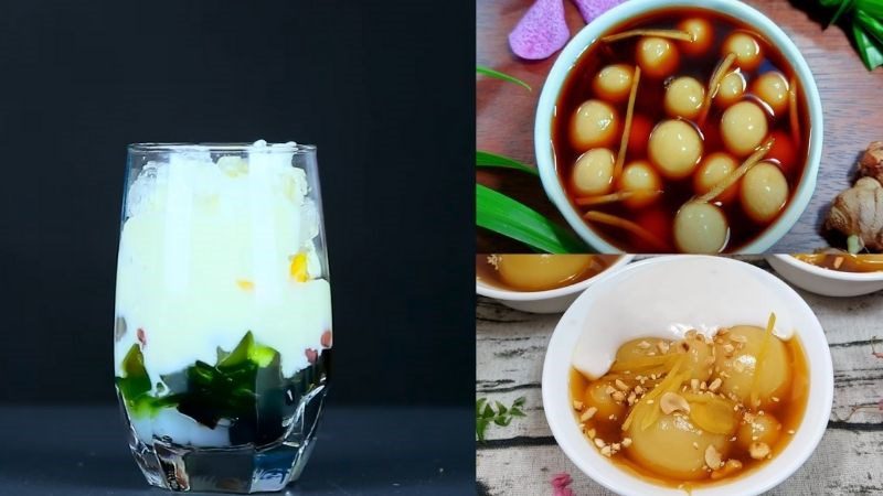 Thai sweet soup - yi sweet soup - glutinous rice ball soup 