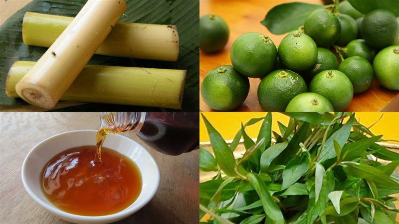 Ingredients for banana flower salad