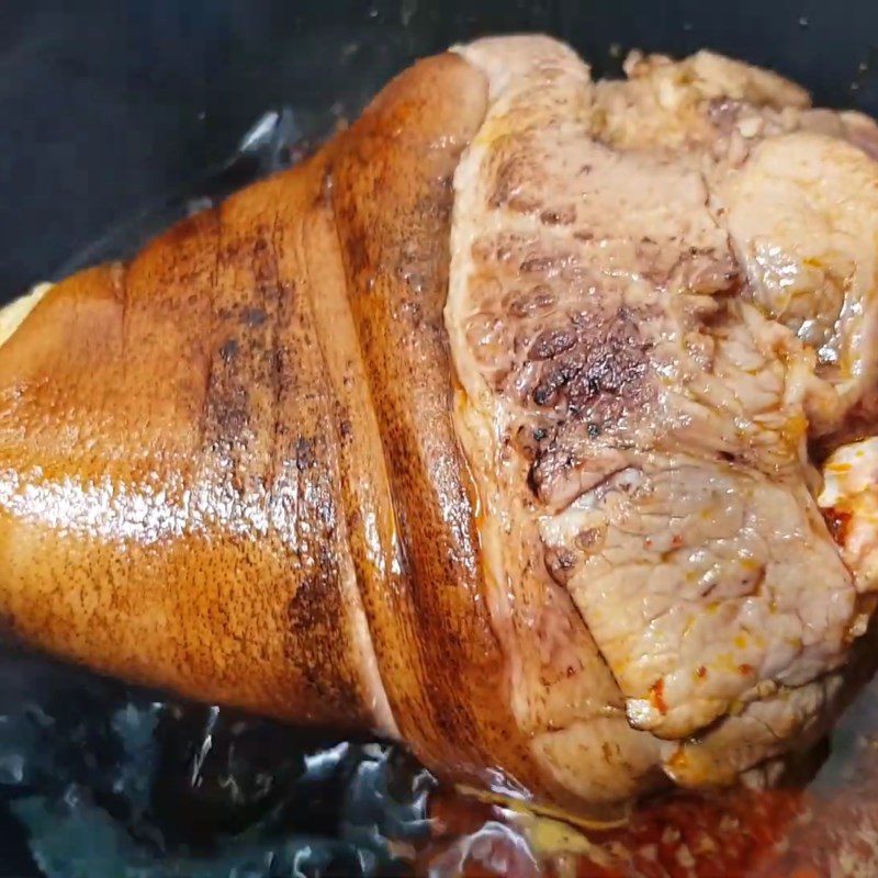 Step 3 Braising Pork Leg for Braised Pork Leg with Sour Pickled Mustard Greens and Eggplant