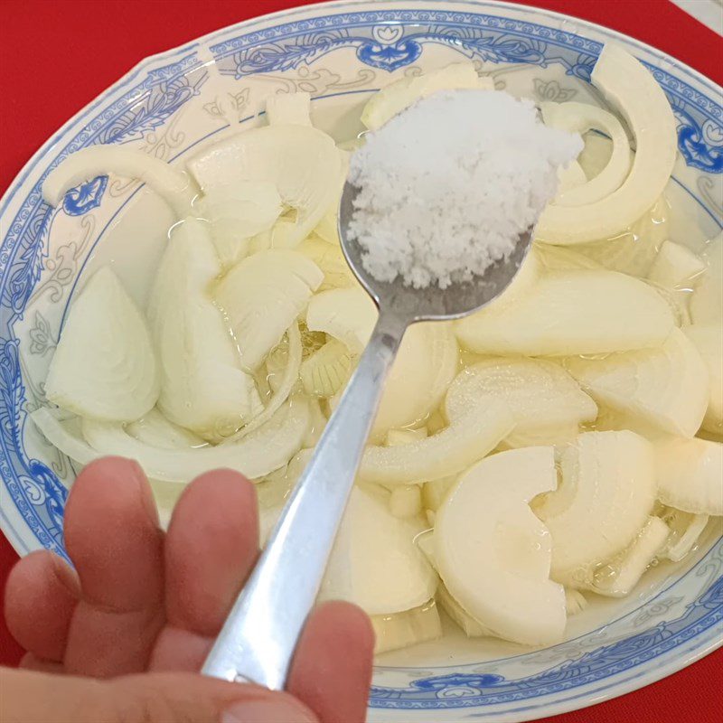 Step 2 Soak the onions in salt for Pickled Onions